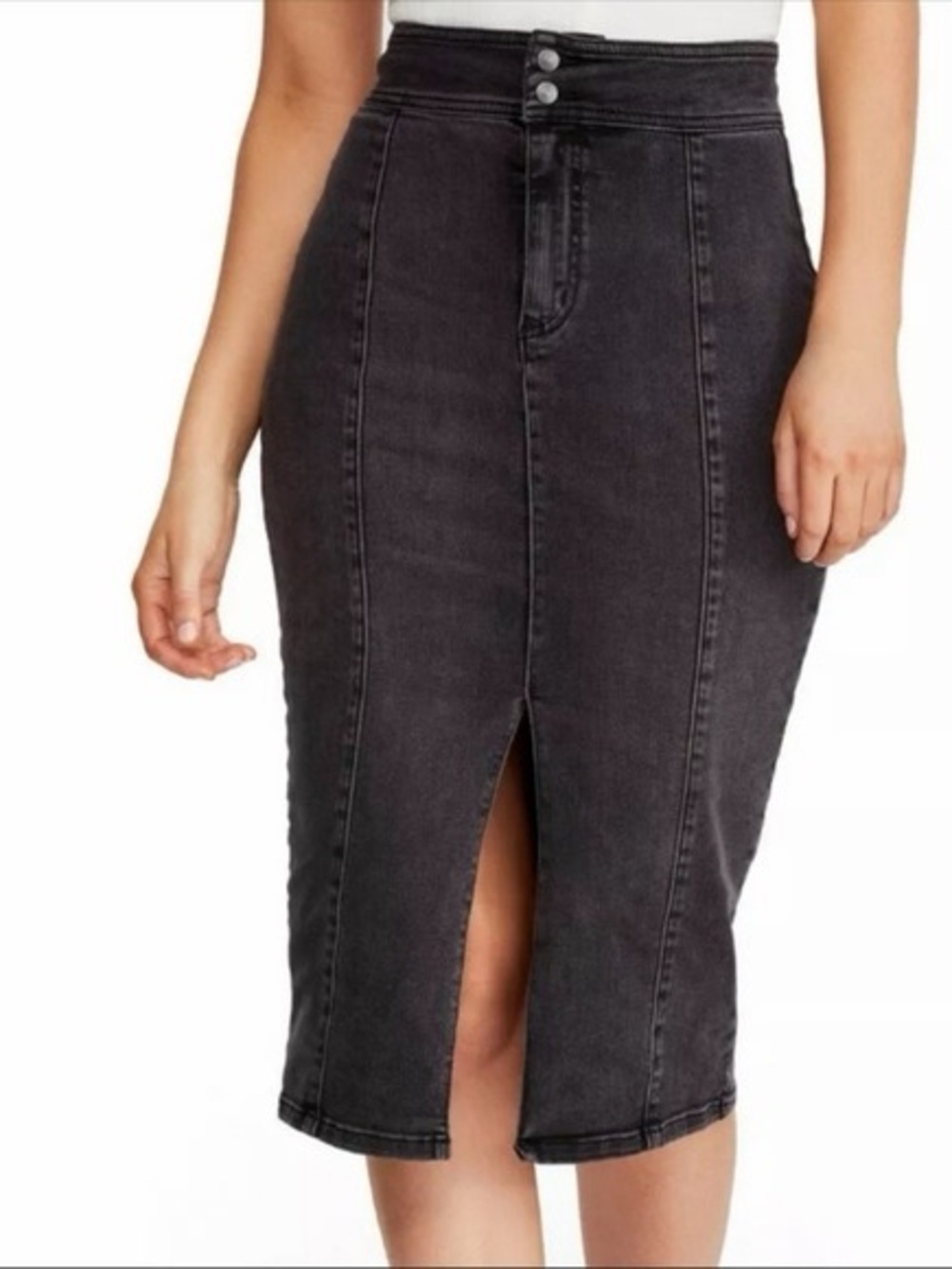 We The Free Maddie denim midi skirt